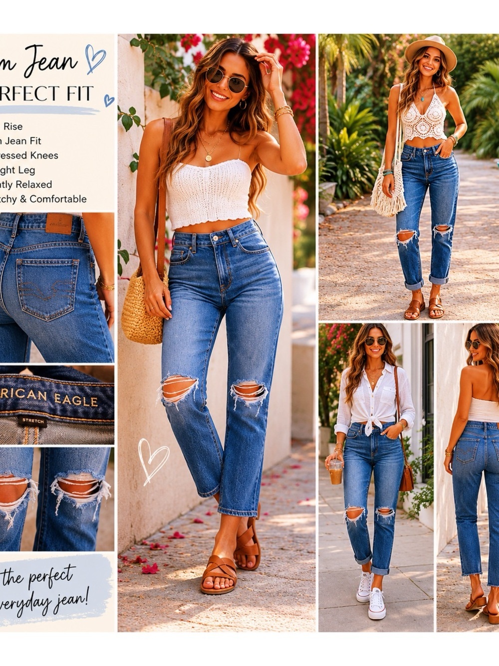 AMERICAN EAGLE Ripped Mom Jeans